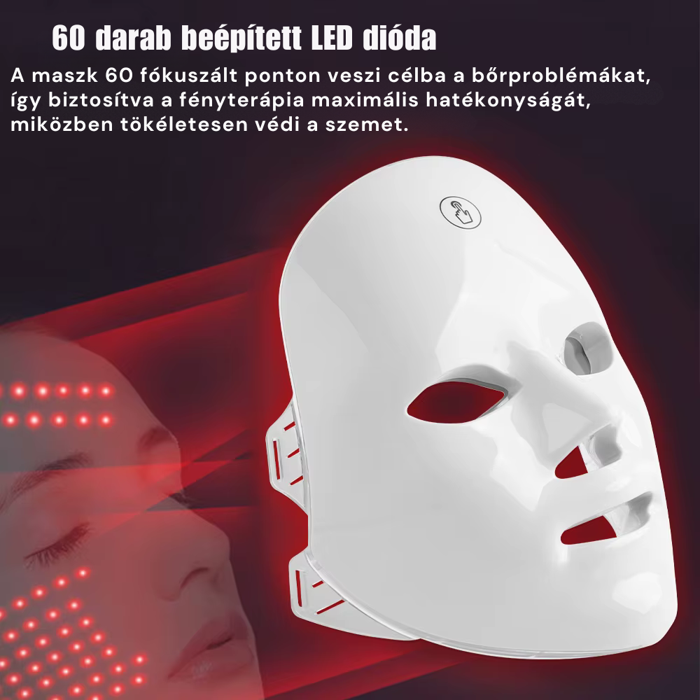 Bőrmegújító LED Maszk (7 Fényterápiás Móddal)