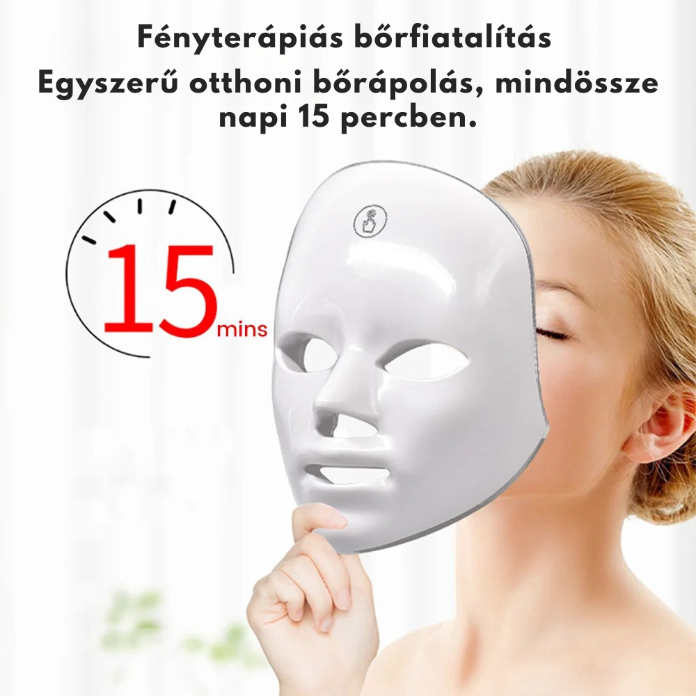 Bőrmegújító LED Maszk (7 Fényterápiás Móddal)