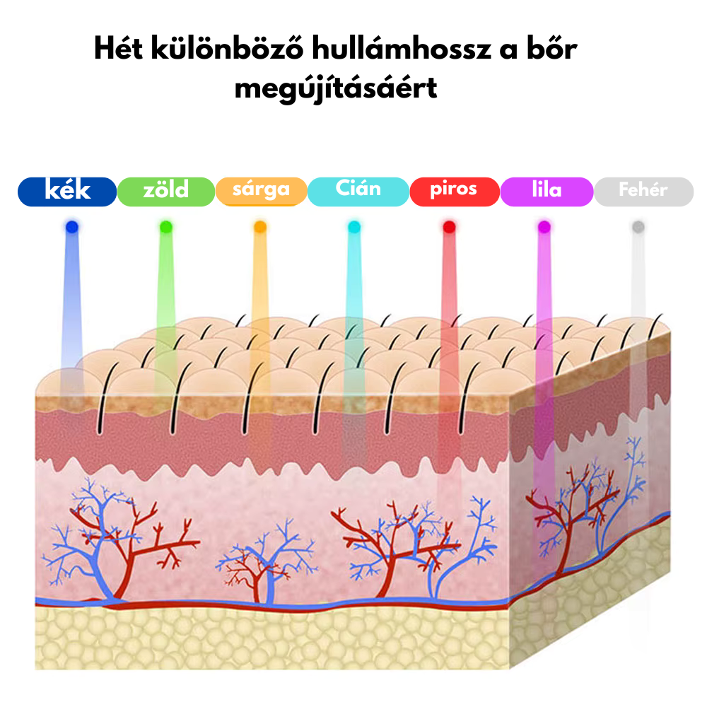Bőrmegújító LED Maszk (7 Fényterápiás Móddal)