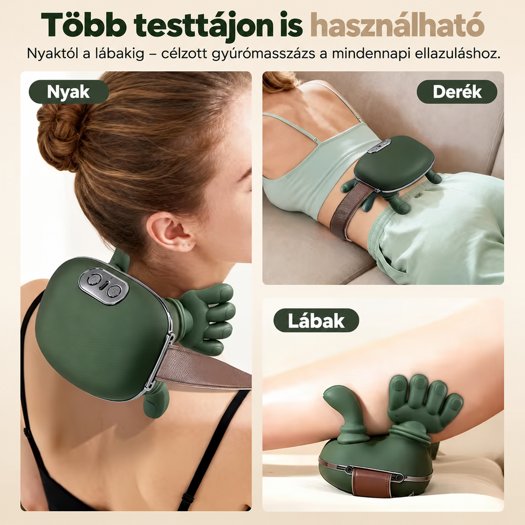 Masszírozó használata nyakon, derékon és lábakon